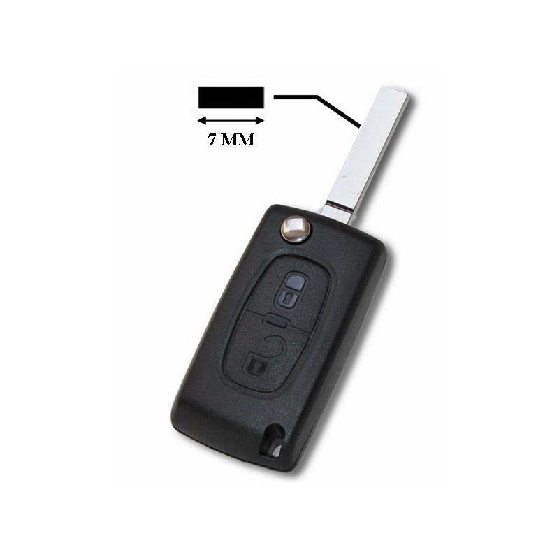 Coque De Clé De Voiture 2 Boutons Pour Peugeot Citroën - Compatible CE0523 CE0536 - Boîtier Pliable Avec Lame Vierge - Lot De 1 Coque