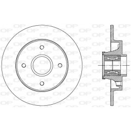 Jeu de 2 disque de frein arrière avec roulement pour Peugeot 207 BDA2510.30
