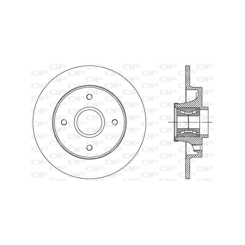 Jeu de 2 disque de frein arrière avec roulement pour Peugeot 207 BDA2510.30