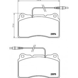 Jeu de 4 plaquettes de frein avant pour Citroen, Fiat, Lancia, Peugeot 223738