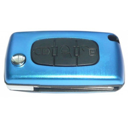 COQUE DE CLEF BLEU 3 BOUTONS - CITROEN C4 PICASSO C5 (X7) C8 JUMPY 3 PEUGEOT PARTENAIRE 307 308 407 3008 308 5008 207 508 S61352