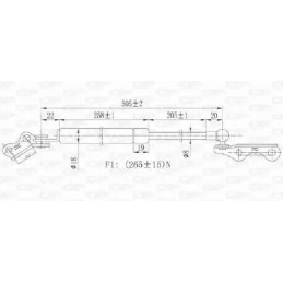 Vérin de coffre pour Toyota Yaris à l arriere gauche GSR6026.10