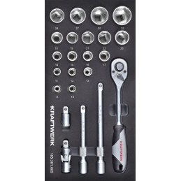 Assortiment de douilles avec cliquet 1/2 " 23 pièces 105.301.005