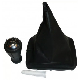 Pommeau de vitesse et soufflet pour Peugeot 206 noir et chrome M2235