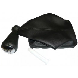 Pommeau de vitesse et soufflet pour Peugeot 206 noir et chrome M2235