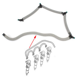 Tuyau/durite de retour d'injecteur pour CITROEN C4 1,C5 2 et 3,C8 2/FIAT/FORD/LANCIA/PEUGEOT 307,308,407,607,807,Expert 2.0L ...