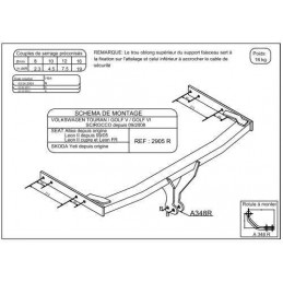 Attelage Seat Altea et Leon 1 phase 2 2905R