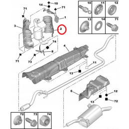 Ecran thermique, pare feu, tole anti chaleur arriere pour Citroen Peugeot 1723EY