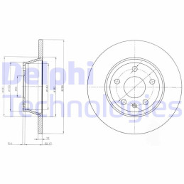 DELPHI BG4089 Disque de frein pour...