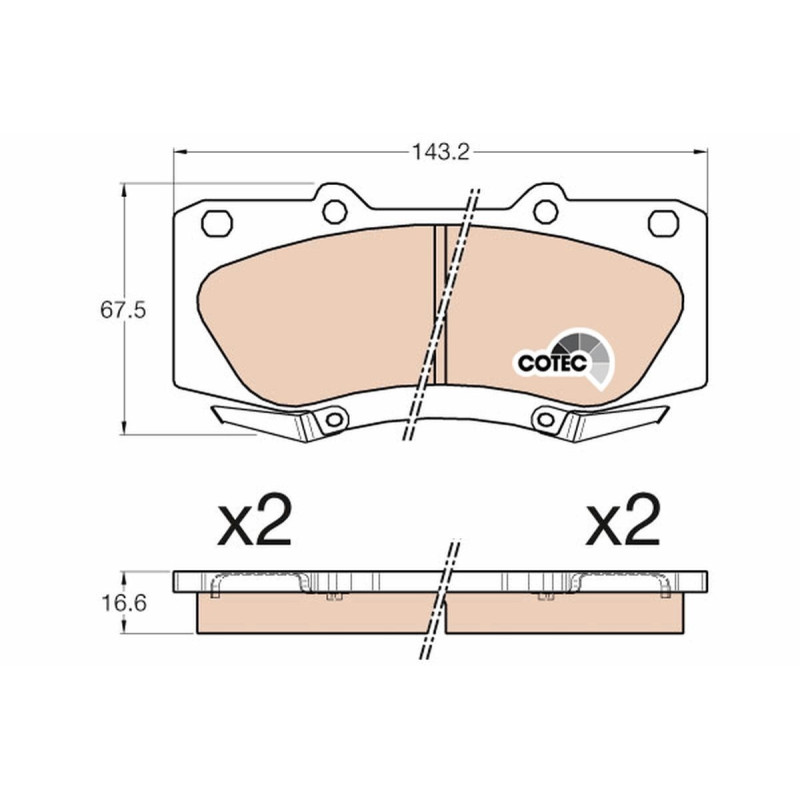 Trw GDB3534 Plaquettes de Frein pour Toyota Hilux, Fortuner