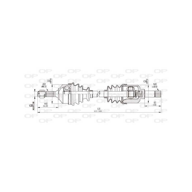 Cardan Avant Gauche DRS6336.00