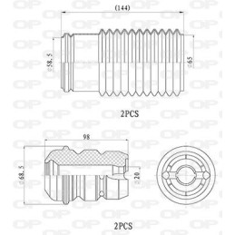 Kit protection d'amortisseur avant OPEN PARTS DCK5068.04 Peugeot 106 / Saxo