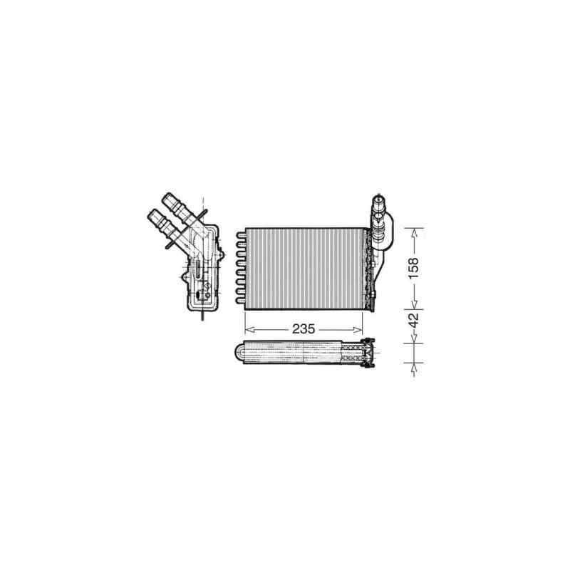 Radiateur de chauffage intérieur pour Renault Clio 2 700 750 Radiateur de chauffage intérieur pour Renault Clio 2 700 750