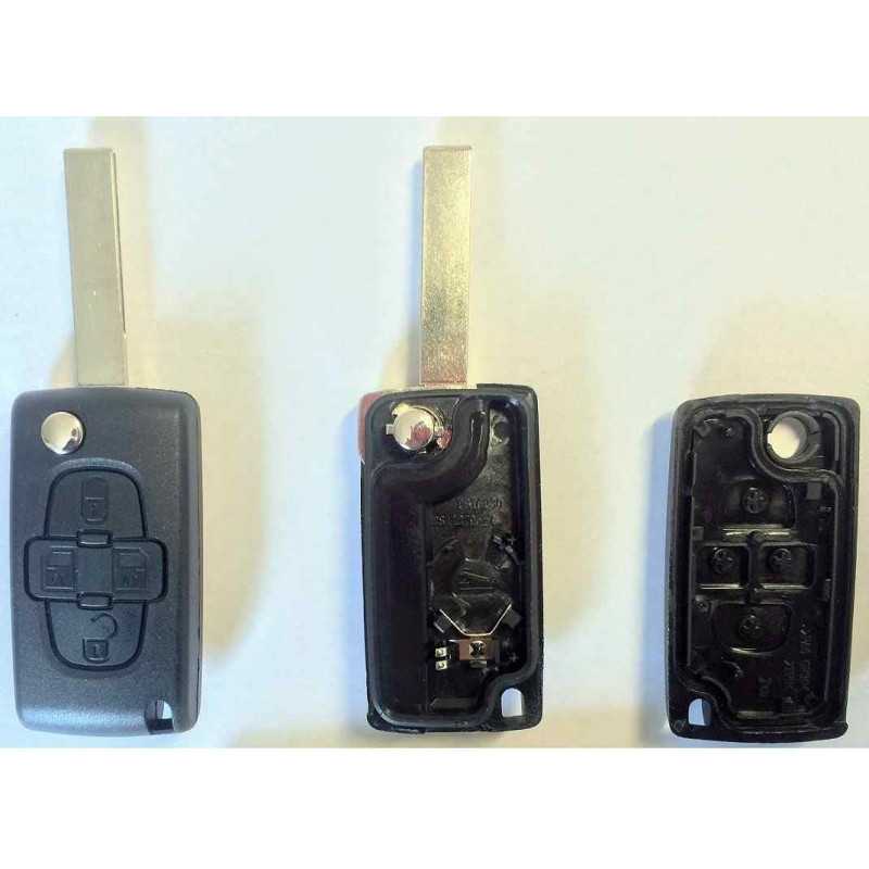 Coque de clé Citroen C8 Peugeot 807 et 1007 lame avec rainure