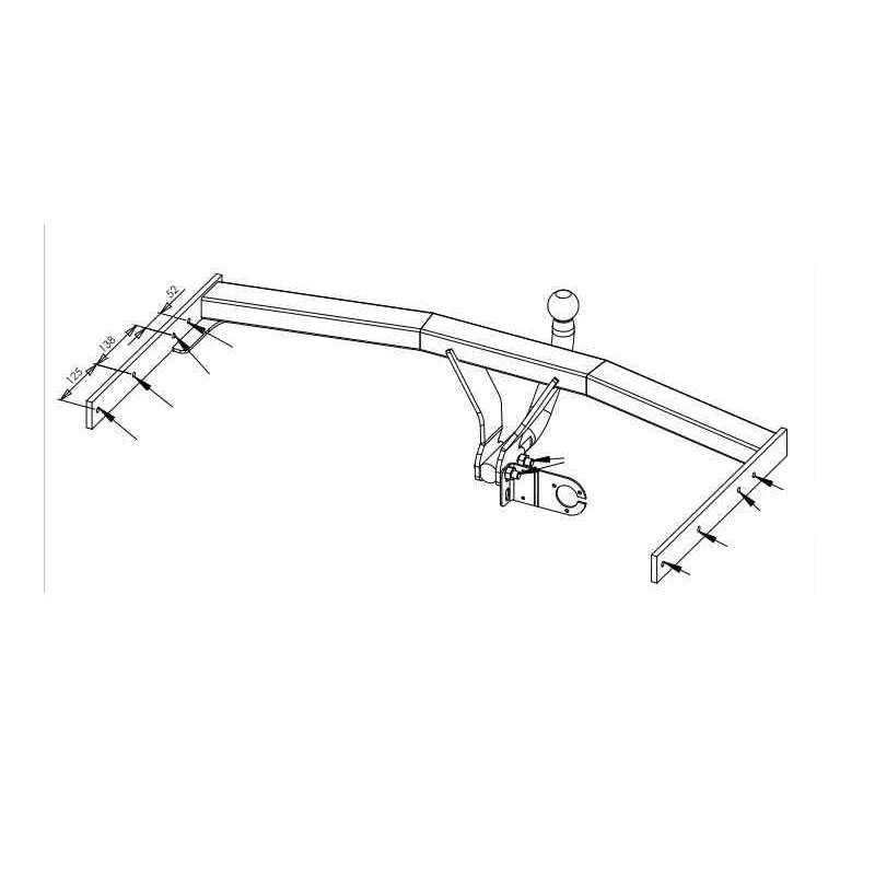 Attelage pour Seat Altea XL, Jetta V VI, Golf 5 et 6 Break Skoda Superb 2912R Attelage pour Seat Altea XL, Jetta V VI, Golf 5 et 6 Break Skoda Superb 2912R