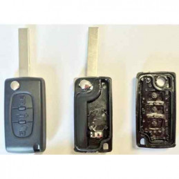 Coque de clé 3 boutons Citroen C4 Peugeot 207 307 407  CI06A