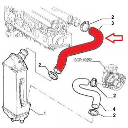 Durite de turbo pour Alfa 166 et Lancia Kappa 2.4 Jtd 18855