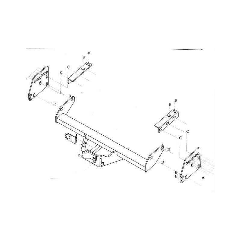 Attelage pour Nissan Navara D22 de 03/1993 à 06/2005 1392D Attelage pour Nissan Navara D22 de 03/1993 à 06/2005 1392D