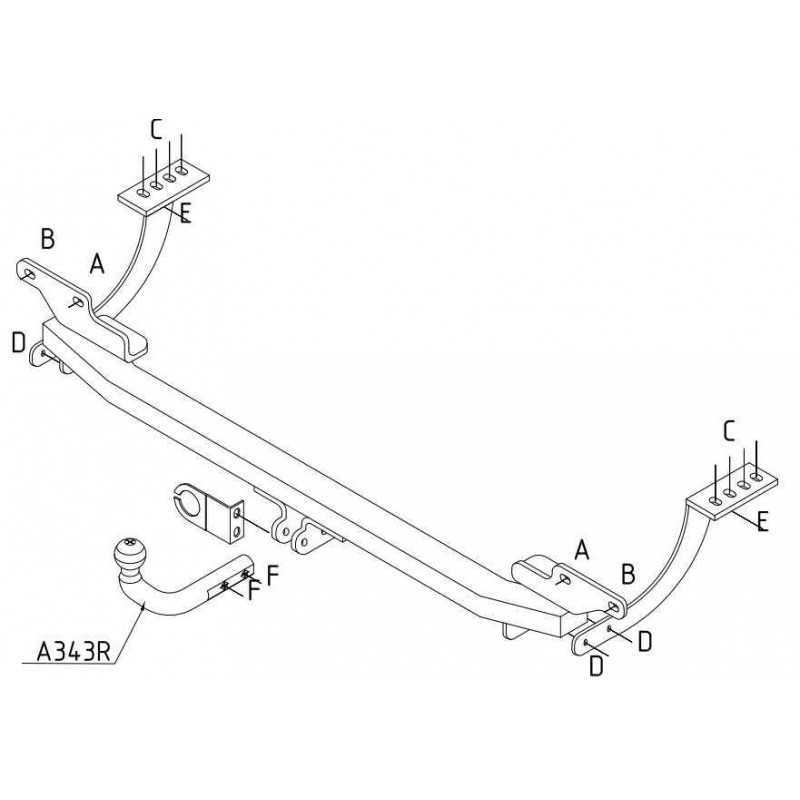 Attelage pour Peugeot 5008 et Citroen C4 Picasso 1092R Attelage pour Peugeot 5008 et Citroen C4 Picasso 1092R