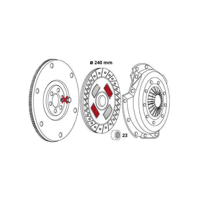 Kit embrayage et volant moteur rigide pour Ford 1.9 tdi 633440201