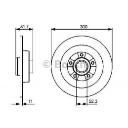 Jeu de 2 disques de frein Bosch 0 986 479 445 pour Laguna 3  0986479445