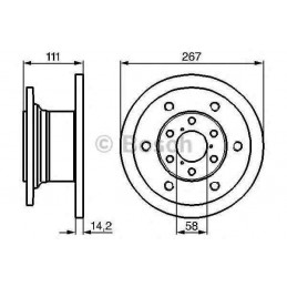 Jeu de 2 disques de frein avant Bosch Iveco Alfa roméo 0 986 478 742