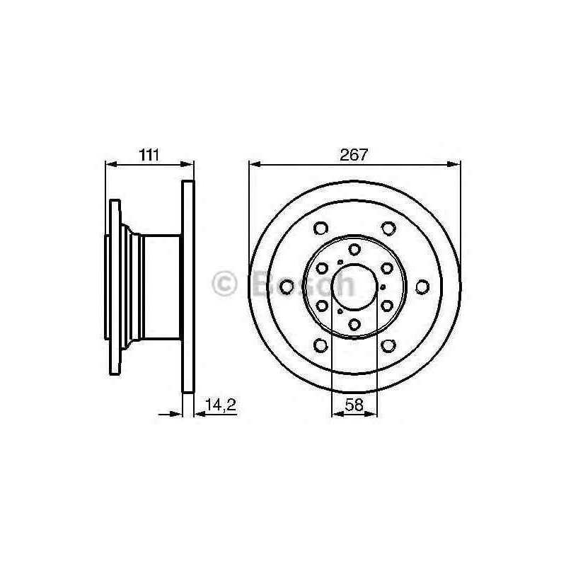 Jeu de 2 disques de frein avant Bosch Iveco Alfa roméo 0 986 478 742