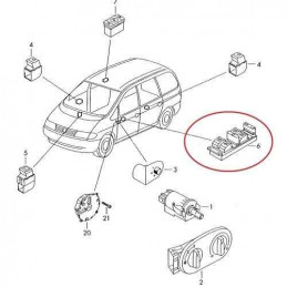 Bouton de leve vitre pour Ford Galaxy Seat Alhambra Volkswagen Sharan de 2001 à 2010 AN-4128