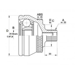 Kit reparation cardan Audi 80 B3 B4 BF-990