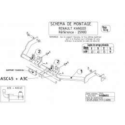 Attelage pour Renault Kangoo 2590D