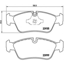 Jeu de 4 plaquettes de frein avant Bmw Serie 1 Serie 3 P06035